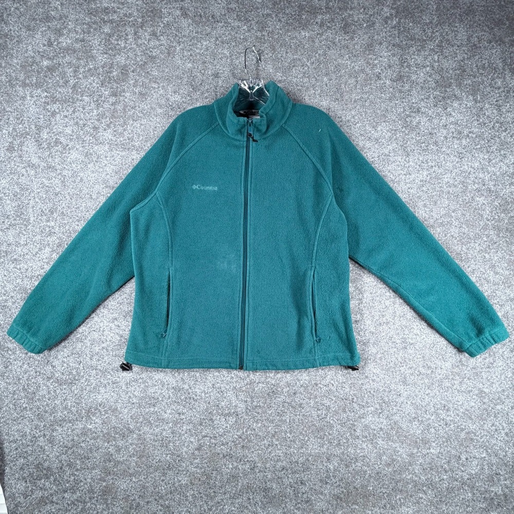 Columbia Benton Springs Fleece Jacket Women's XL Green Lightweight Full Zipper